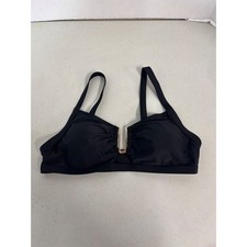 Black Bikini Top with Gold U-Wire Hardware and Adjustable Straps Size M