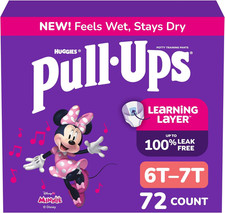 Pull-Ups Girls' Potty Training Pants, Size 6T-7T Training Underwear 55-75 Lbs ,