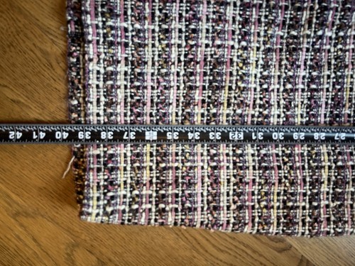 Abito donna Karl Lagerfeld Paris tweed nero rosa frange senza maniche lana taglia 12 - Foto 8 di 13