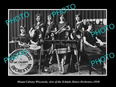 Mount Calvary Wisconsin Schmitz Sisters Band c1930 Old Large Historic Photo