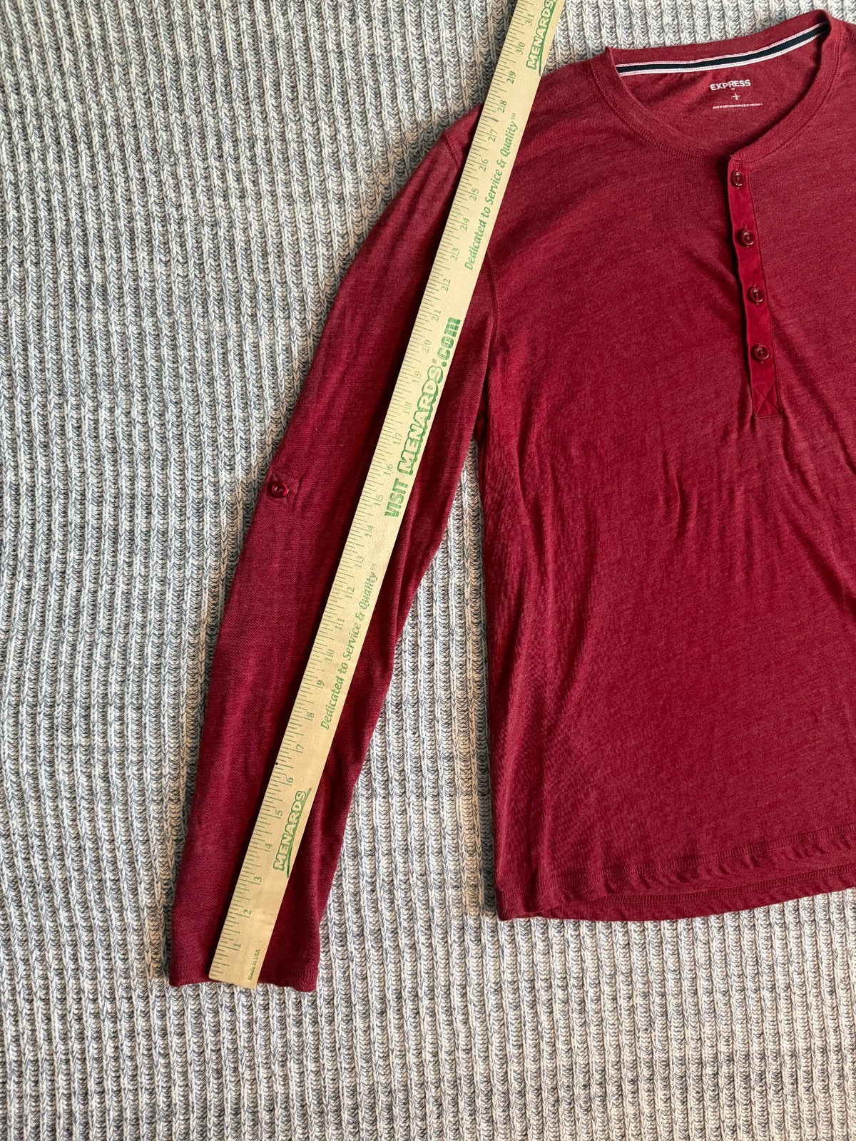 Express Men’s Large Quarter-Button Pullover - Mar… - image 7