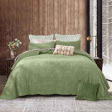 Shalala New York Shalala Velvet Quilt King Sizevertical Striped Bedding