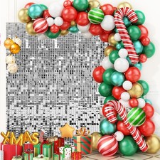 4FT x 6FT Silver Shimmer Wall Backdrop,Shiny Sequins,24PCS Sequins Backdrop D...