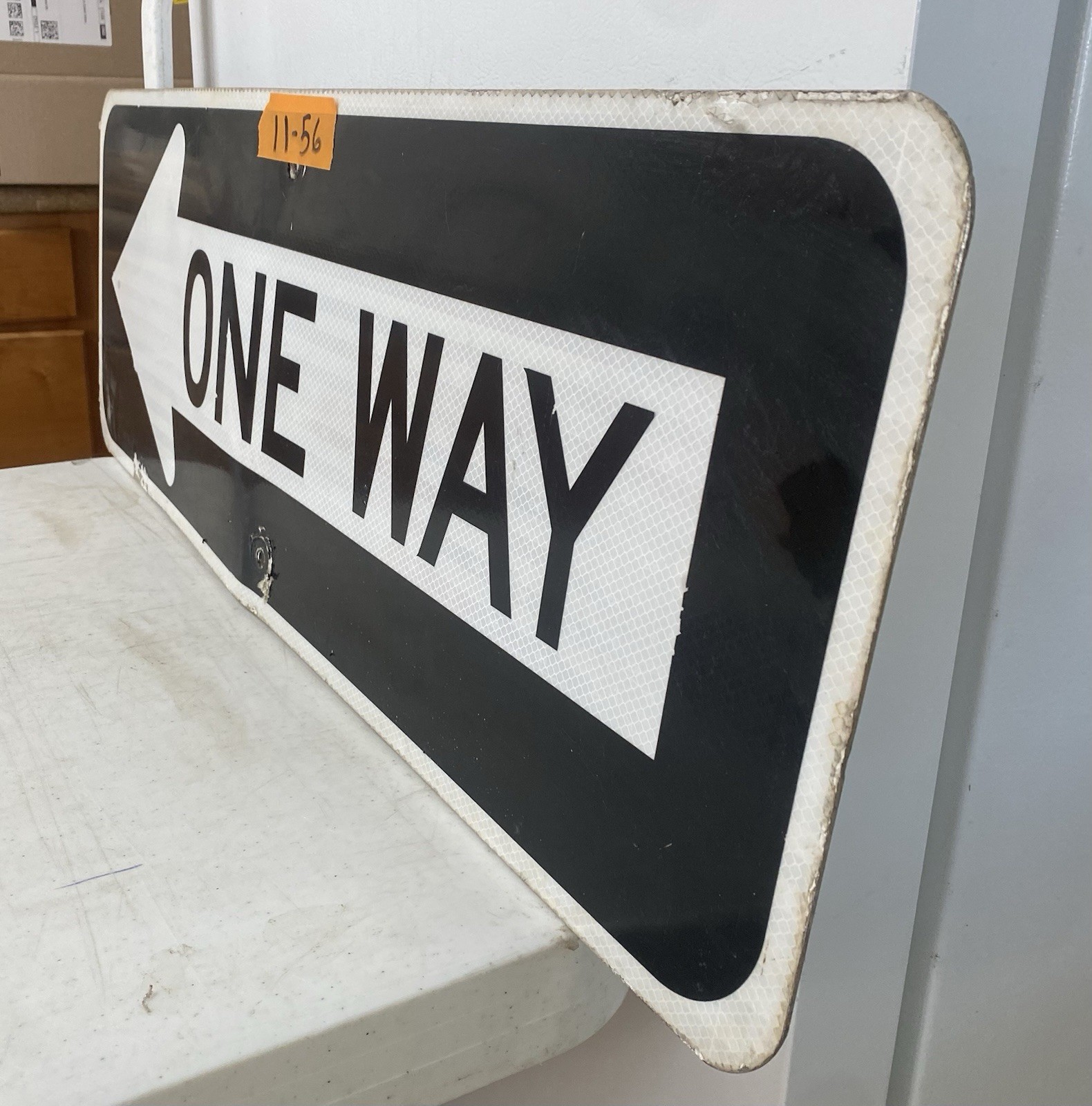 Authentic Road Street Traffic Sign One Way Left 12"x36". Lot 11-56