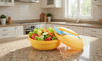 Tupperware to Go snack Box Salat Essen Schüssel ( 600 ml ) Mit Besteck Bose