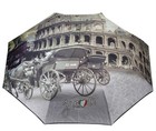 Y Not? Regenschirm mit Auf-Zu Automatik City Rome aus echtem Leder Geschenk Deko