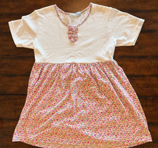 Vintage 90's Ship n Shore Sport Dress - Ribbed Knit Floral  - Medium  (see pics)