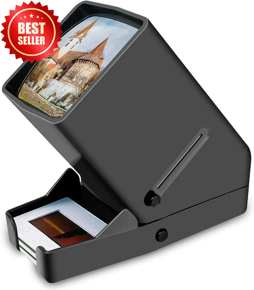 35mm Slide Viewer LED Lighted Desktop 3X Magnifier for Slides & Negatives - Image 4 of 4