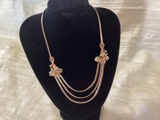 Vintage 1940s JMS  1/20 12k GF Necklace Choker Three Color Gold Flowers Estate