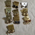 Lot of 10 pairs of Vintage Costume Jewelry Earrings