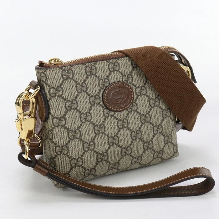 Sac bandoulière femme Gucci GG Supreme 16 cm x 13 cm beige rang A 2 voies