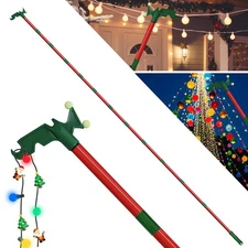 New Best Christmas Light Hanger Pole with Utility Hook3-14.5 Ft Long Tool Tree