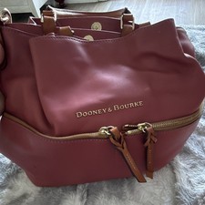 Dooney Bourke Pink Satchel Top Handle Bag Zip Closure Detachable Strap