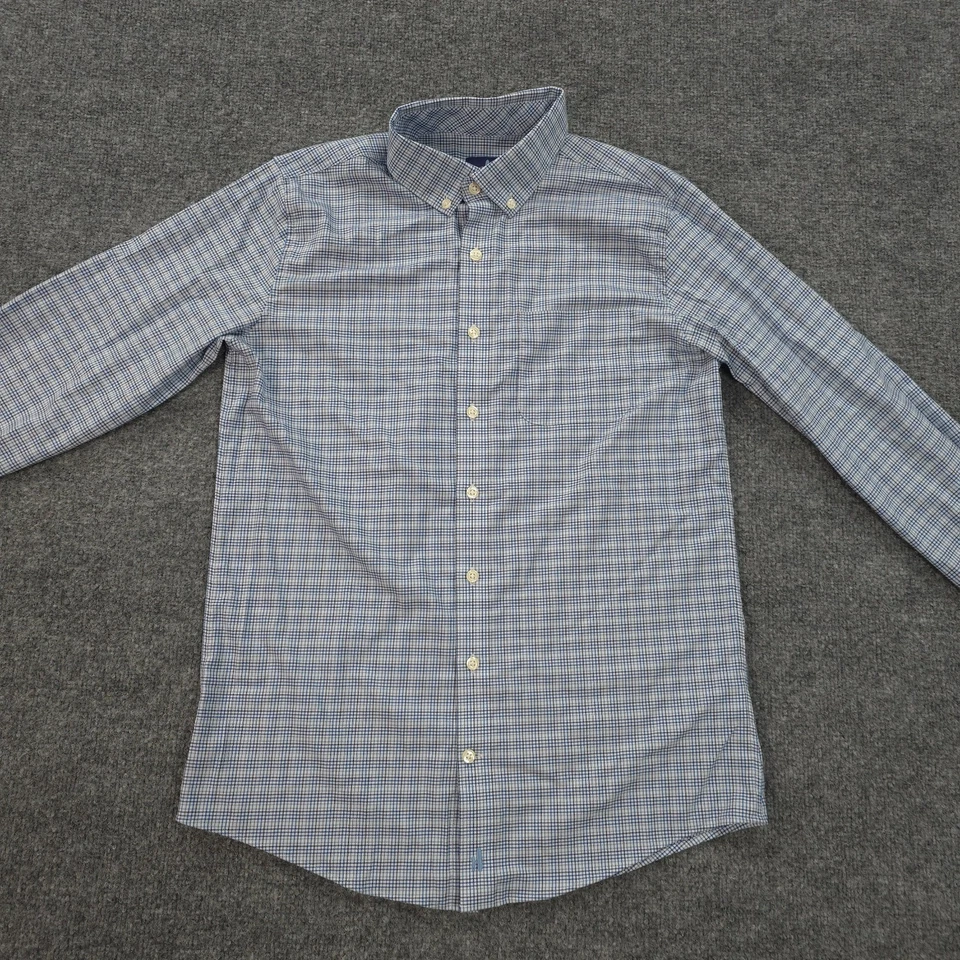 Camisa Johnnie O Niños 16 Azul Cuadros Gallagher Prep Formance Rendimiento Elástica Foto 3 de 4