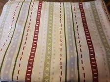 Double Full Flannel Flat Sheet And Pillow Case Holiday Stripe NWOT