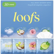 On-the-Go Body Cleansing Cloths - 50 CT Large, Biodegradable Wipes for Instan...