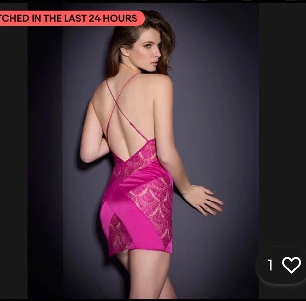 Agent Provocateur Emie SOIREE Pink Silk Short Slip AP4 Size 2 NWT With Matching - Image 2 of 4