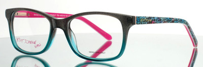 BETSEY JOHNSON GIRLS Groovy TEA Teal Glitter Girls Kids Eyeglasses 49-16-130