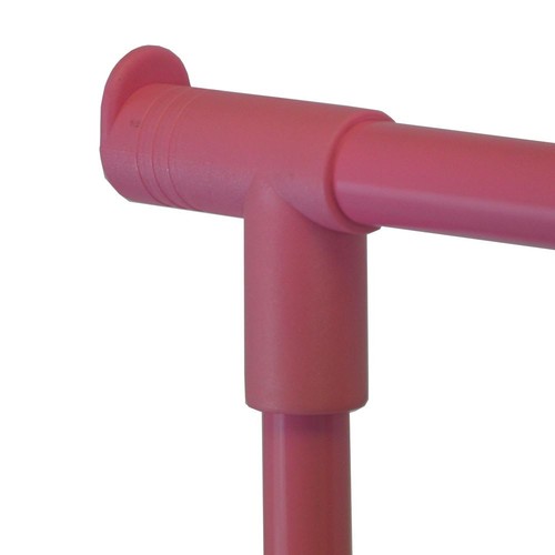 Single Garment Rack Pink Clothes Portable Hanging Rail Wheels By Home Discount - Picture 9 of 12