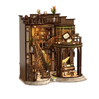 Miniatur-Buchhalle Holzoptik Buchladen-Diorama Dekorativ