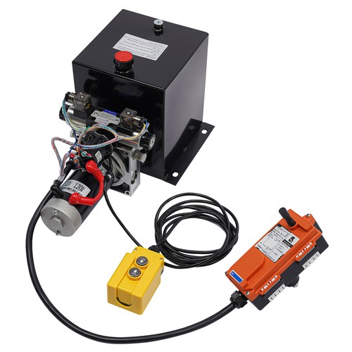 8 Quart Double Acting Hydraulic Pump 12V DC Dump Trailer Power Unit Wireless R/C - Picture 12 of 16