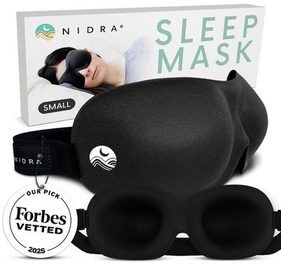Nidra Contoured Sleep Mask For Men Women Zero Pressure Fit Light Blocking Eye