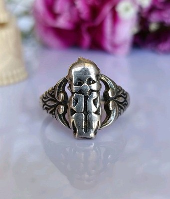 Antique 1920's Paye & Baker  trademarked sterling silver Kewpie ring