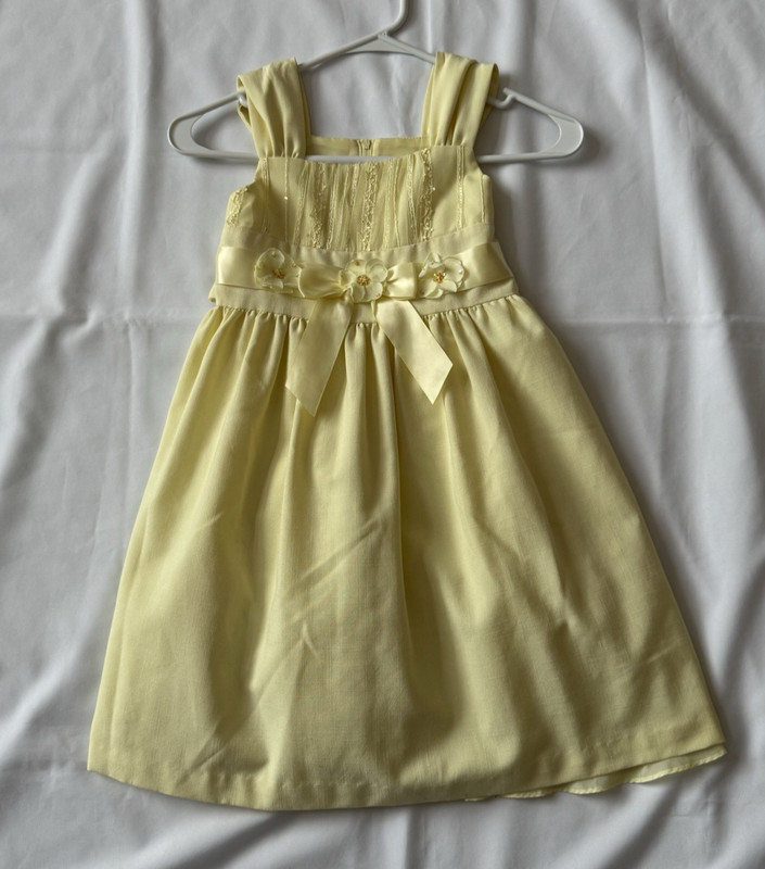 Bonnie Jean Girl's Yellow Formal Dress Size 5 Church Easter Party Excellent!