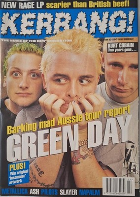 Kerrang (April 6, 1996) Green Day/Terrorvision/Ash/Metallica/Slayer/RATM rvw VG+