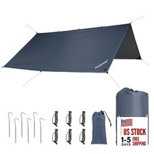 Waterproof Hammock Rain Fly,Portable Large Camping 10ft x 10ft 300d Grey