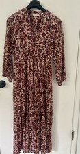 Pre-owned Doen burgundy & cream floral maxi dress, size Small, great condition