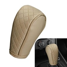 Car Gear Shift Cover, Upgraded Leather Shift Knob Cover, Anti-Slip 1 PC Beige