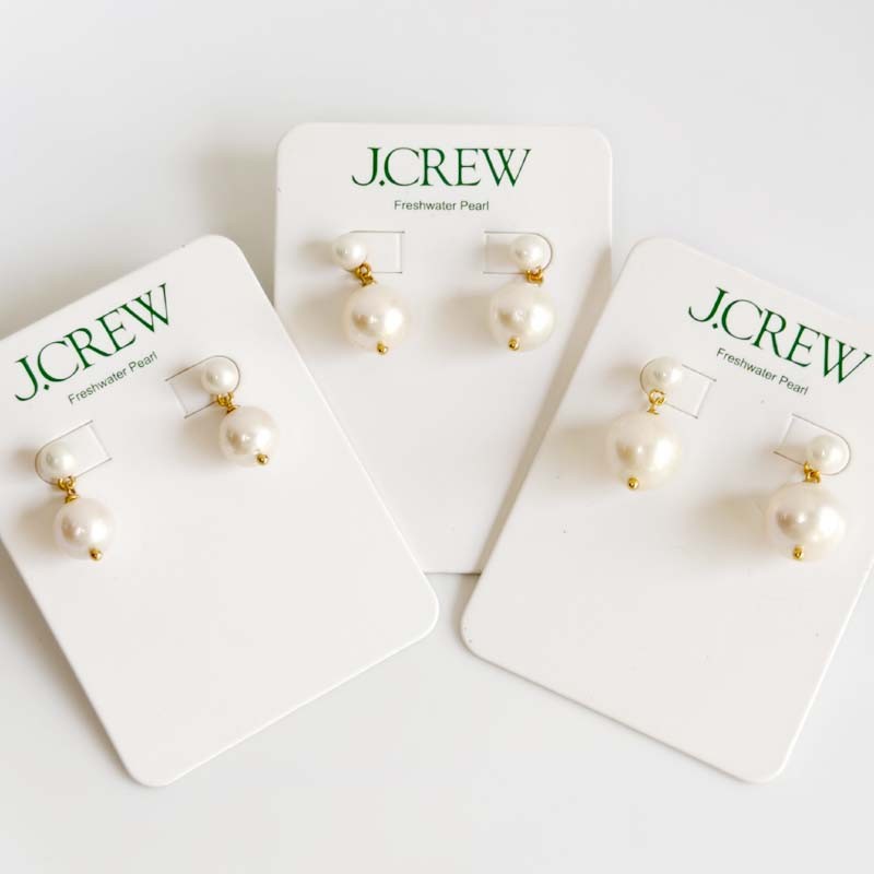 New Jcrew Real Pearl Drop Earrings Chic Women Party Vacation Jewelry 3Sizes Gift