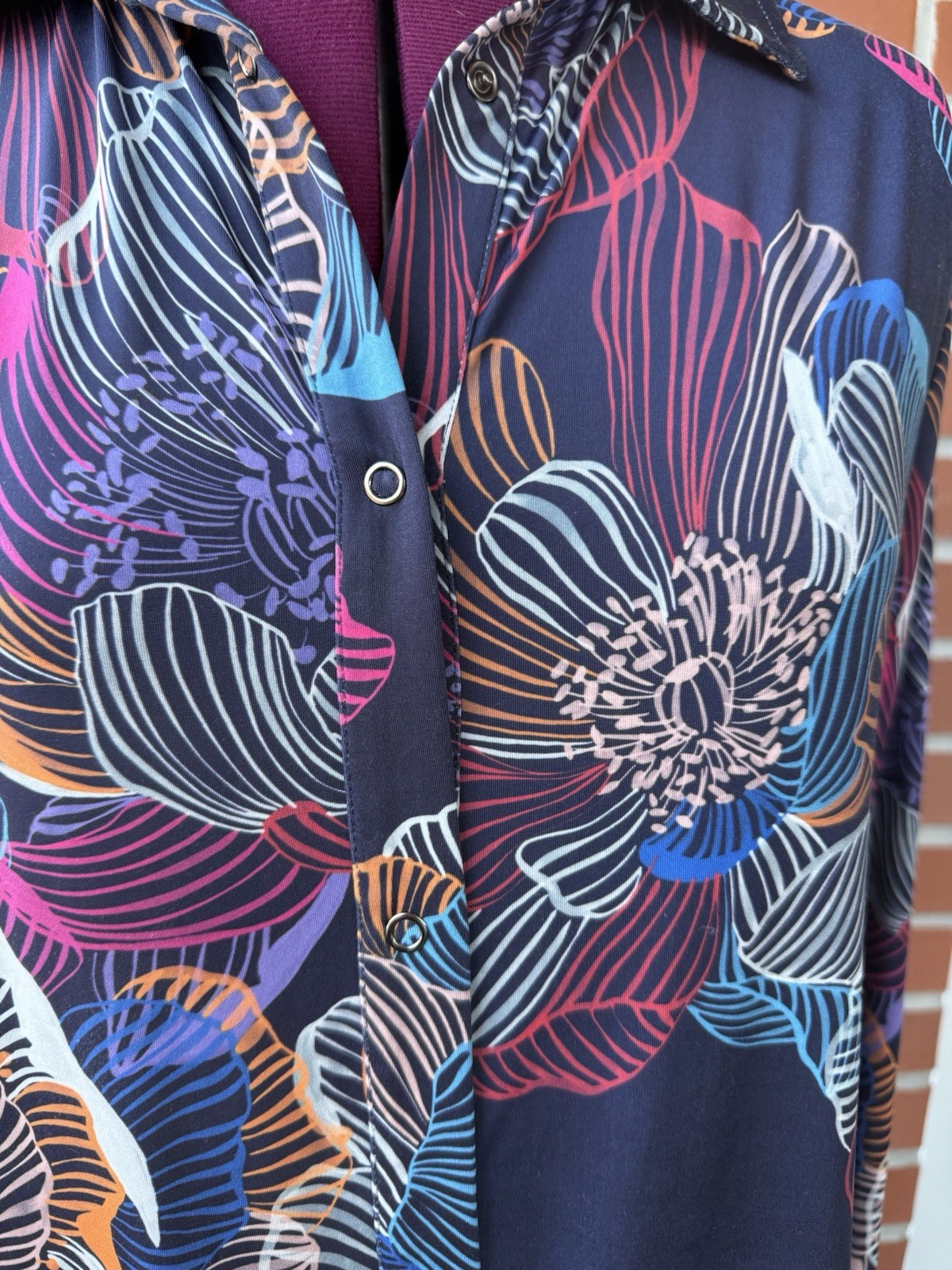 Anatomie Medium Snap Button Front Bright Floral S… - image 3