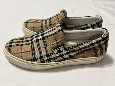 BURBERRY Slip On Sneakers Check Beige 44 EU 11 US | eBay