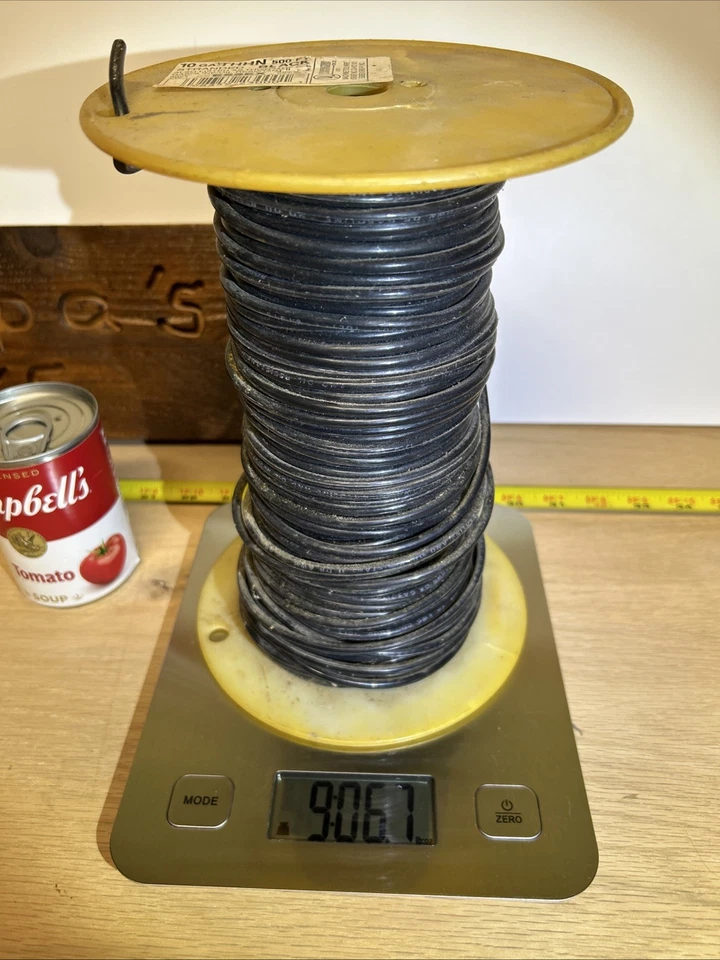 Cable de cobre trenzado ESSEX 600V calibre 9,6 lb #10 AWG listado por UL CARRETE NEGRO 500 FT Foto 2 de 4