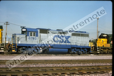 Original Slide CSX Transportation No. 6793 EMD GP40 Proviso ILL 1989 (FY)