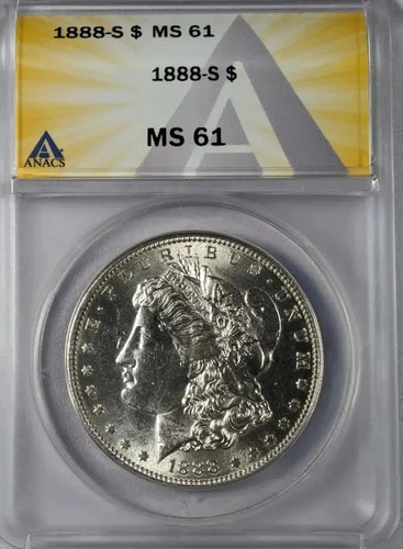 1888 S Morgan Silver Dollar ANACS MS-61