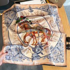 100 Silk Square Scarf Women Kerchief Bandana Neckerchief Wrap Pink Horse 68 68