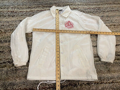 OBEY Graphic Retro Snap Button Windbreaker Nylon Jacket Mens