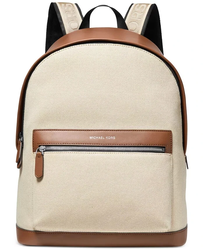 MICHAEL KORS Men s Mason Two Tone Canvas Backpack Bag NEW 228 eBay