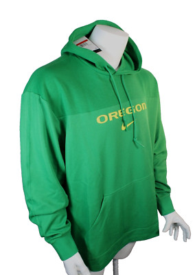NIKE OREGON DUCKS Size M Apple Green Raised Logo Hoodie Sweatshirt MSRP $100