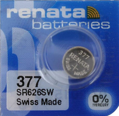 20x Renata Watch 377 Uhrenbatterie SR626SW 0% Mercury 1,55 V Battery 1er Blister