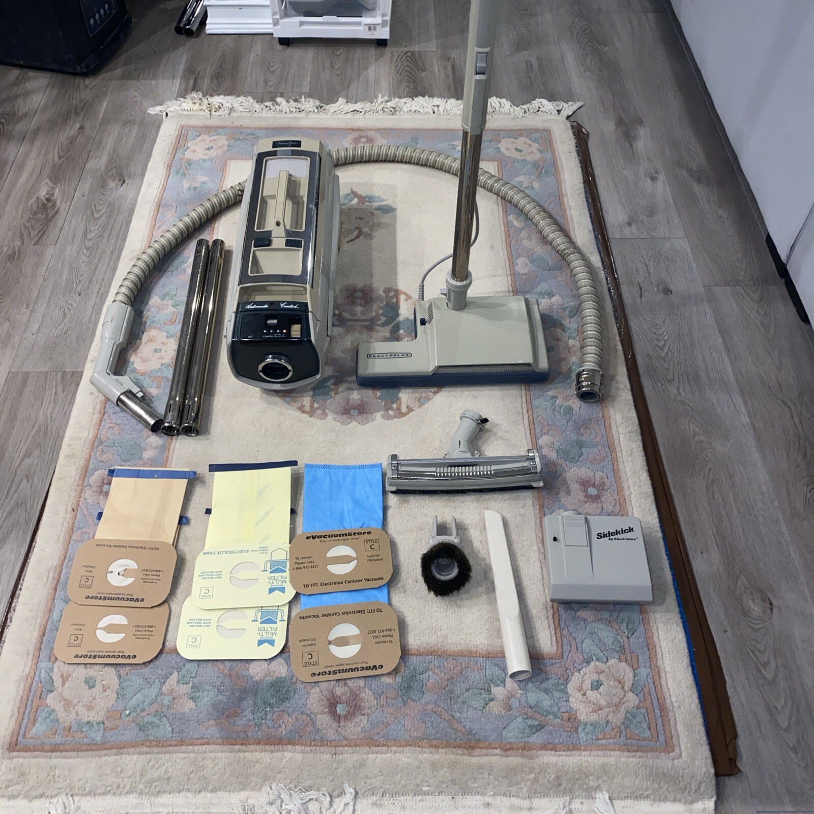 Tested Electrolux Diamond Jubilee Canister Vacuum BUNDLE Power Nozzle