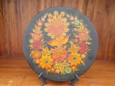 ASSIETTE MURALE EN BOIS 20 cm"UKRAINIENNE"2001 SOUVENIR DE VOYAGE A SAISIR