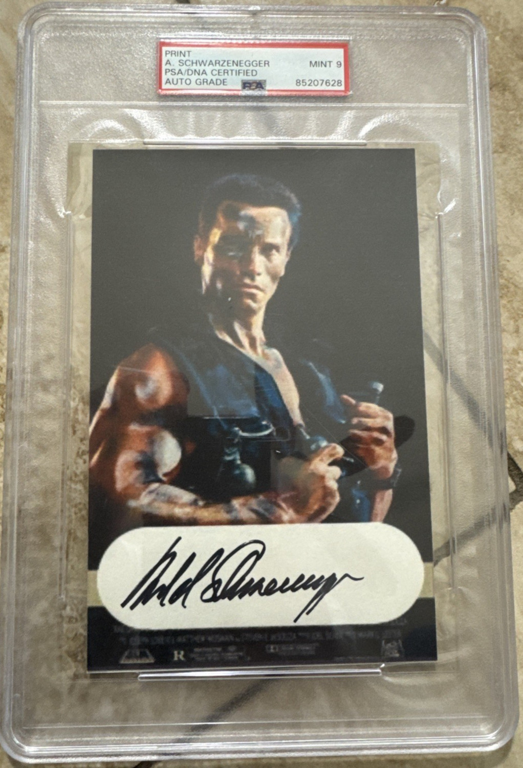 Arnold Schwarzenegger autographed signed 5 x 7 Commando PSA / DNA Mint 9