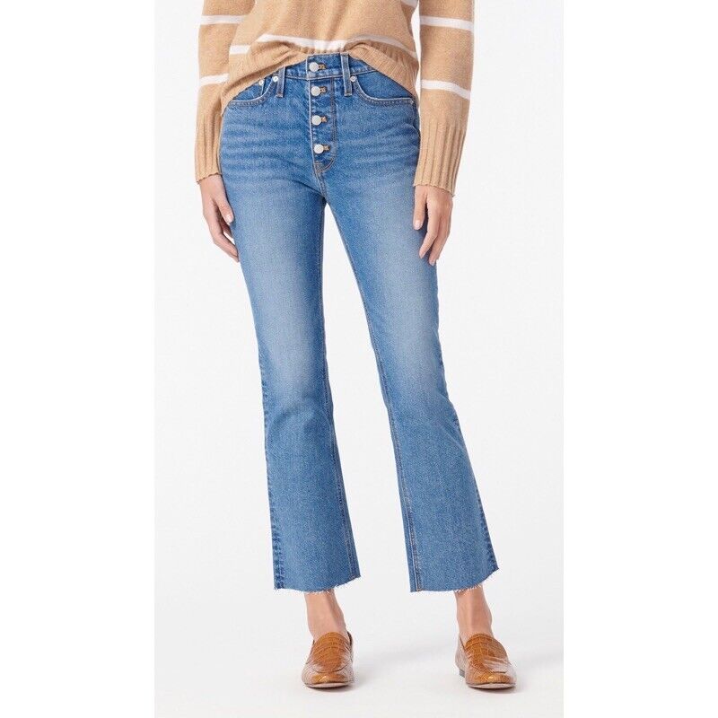NWT JCREW Same day shipping $128 9” Billie Demi-Boot Lagoon New life Crop Jeans in Blue Fra