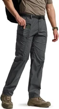CQR Men's Quick Dry Cargo Pants Water Resistant Lightweight 40W x 32L Charcoal