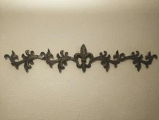 35 Inches Metal Fleur de Lis Topper, Wall Plaque, Door Decor, Pediment,  NEW