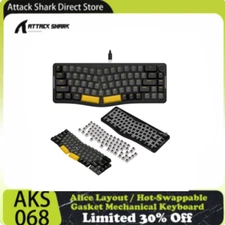 ATTACK SHARK AKS068 65% Wired Mechanical Gaming Keyboard Alice Layout Hot-swap